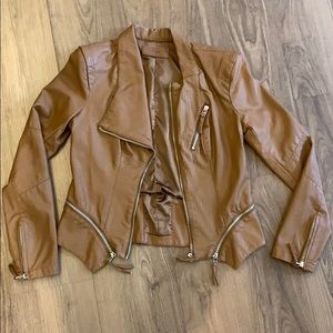 Brown leather jacket